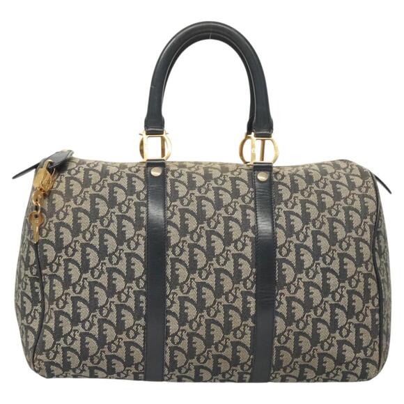 DIOR Trotter Canvas Boston Bag Navy Gold - Picture 2 of 12